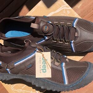 NIBWTAG Jeep J-41 Tahoe Ripstop Trail Casuals Shoes.  Dark Brown /Blue Steel.